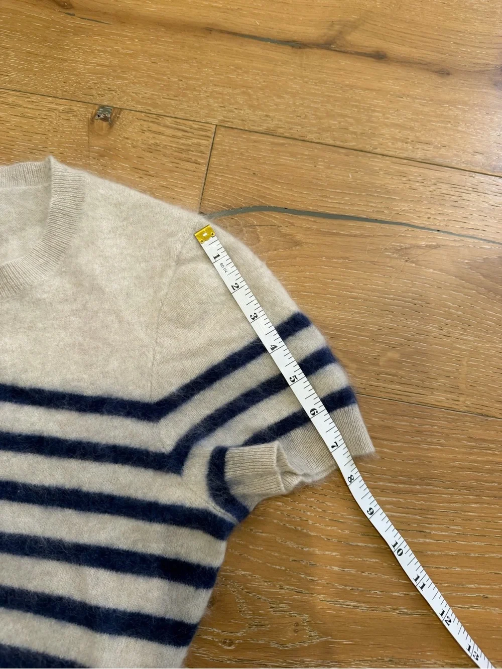 J. Crew Brushed 100% Cashmere Striped Sweater - size Medium